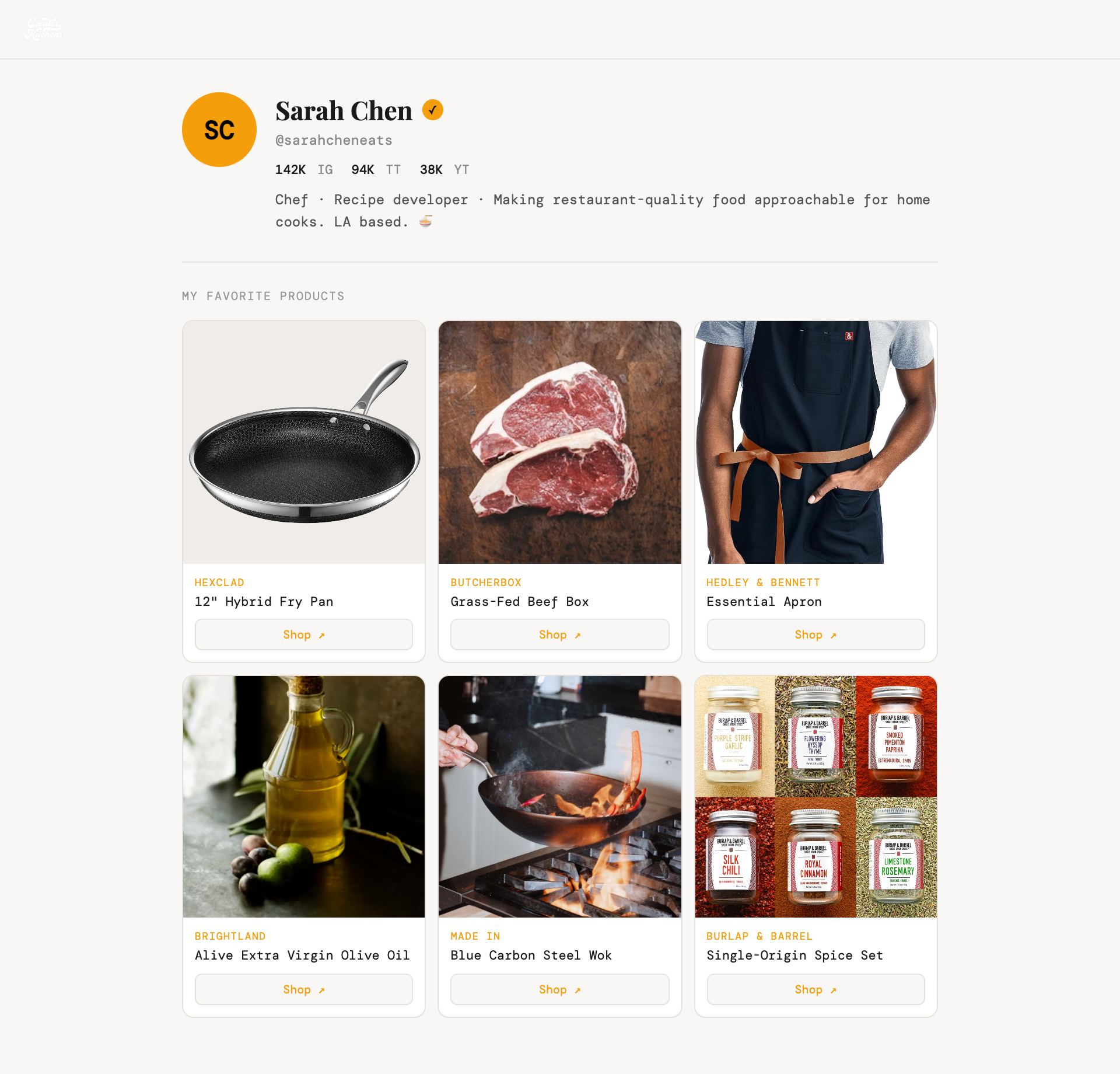 Creator Storefront